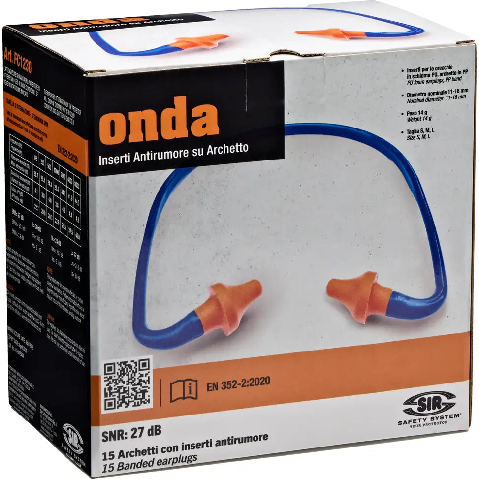 Sir Safety ONDA banded earplugs 15 pairs - FC1230