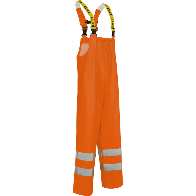 ELKA Rainwear - Securetech Multinorm Pu Bib & Brace - Fluorescent Orange
