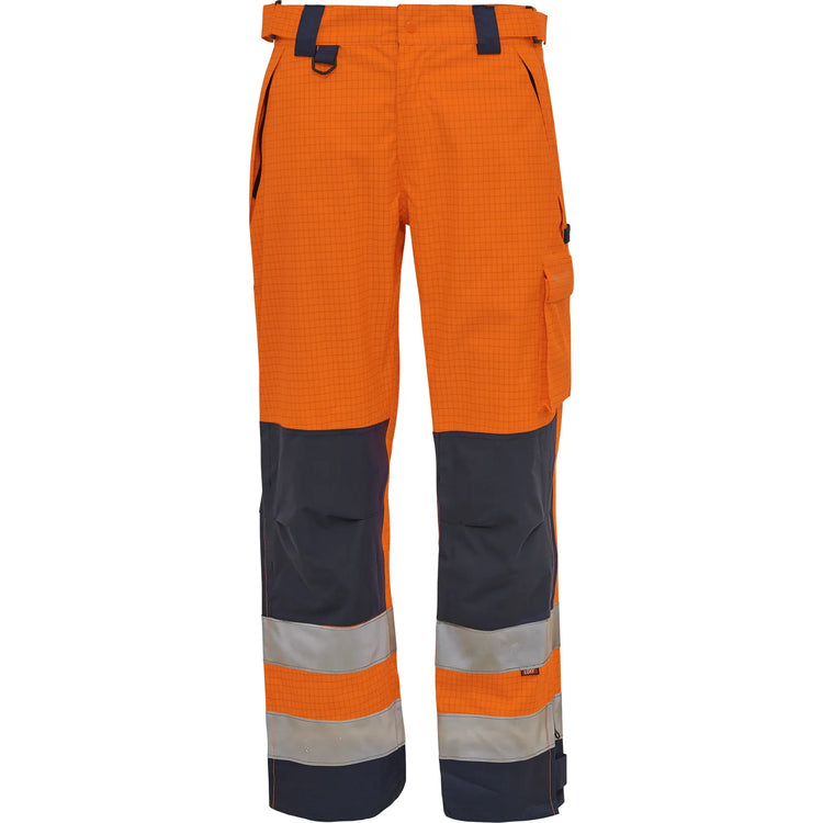 ELKA Rainwear - Securetech Multinorm rain trousers - Fluorescent Orange/Navy