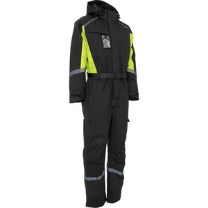 ELKA Rainwear - Working Xtreme Winter Thermal Coverall with recycled padding - Black/Fluorescent Yellow