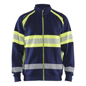 Blaklader BLAKLADER 35511158 Hi Vis Sweater Hi Vis Reflective Full-zip Work Sweatshirt MEN - 100% Cotton - 355111588933