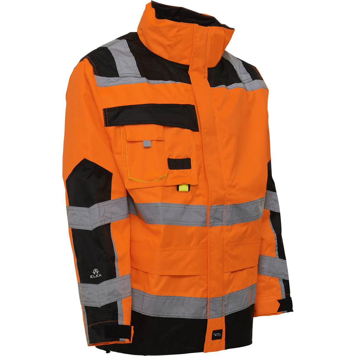 ELKA Rainwear - Visible Xtreme Oxford rain jacket with reflective tape - Fluorescent Orange/Black
