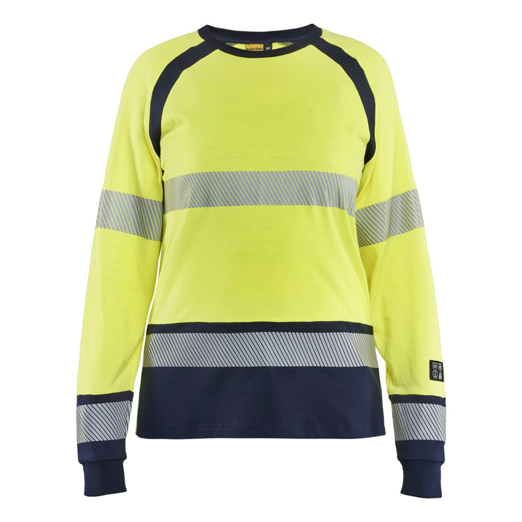 Blaklader BLAKLADER 34371737 Women's Long sleeved T shirt Multinorm Hi Vis Reflective Long Sleeve Work T-Shirt WOMEN - Flame Retardant - 343717373389