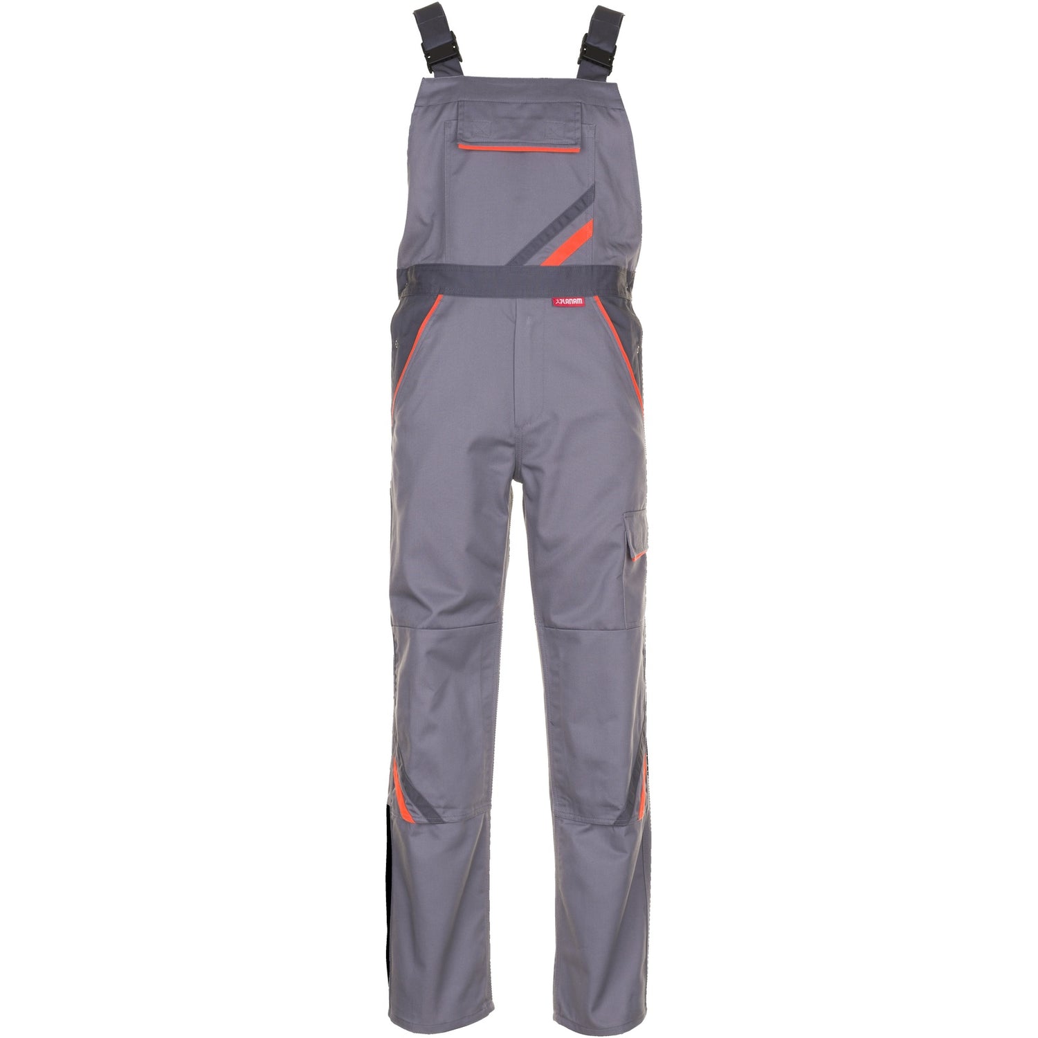 Planam Visline Dungarees zinc/orange/slate - Main