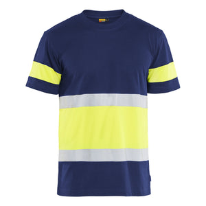 Blaklader BLAKLADER 33871030 Hi Vis T shirt Hi Vis Reflective Short Sleeve Work T-Shirt MEN - 100% Cotton - 338710308833