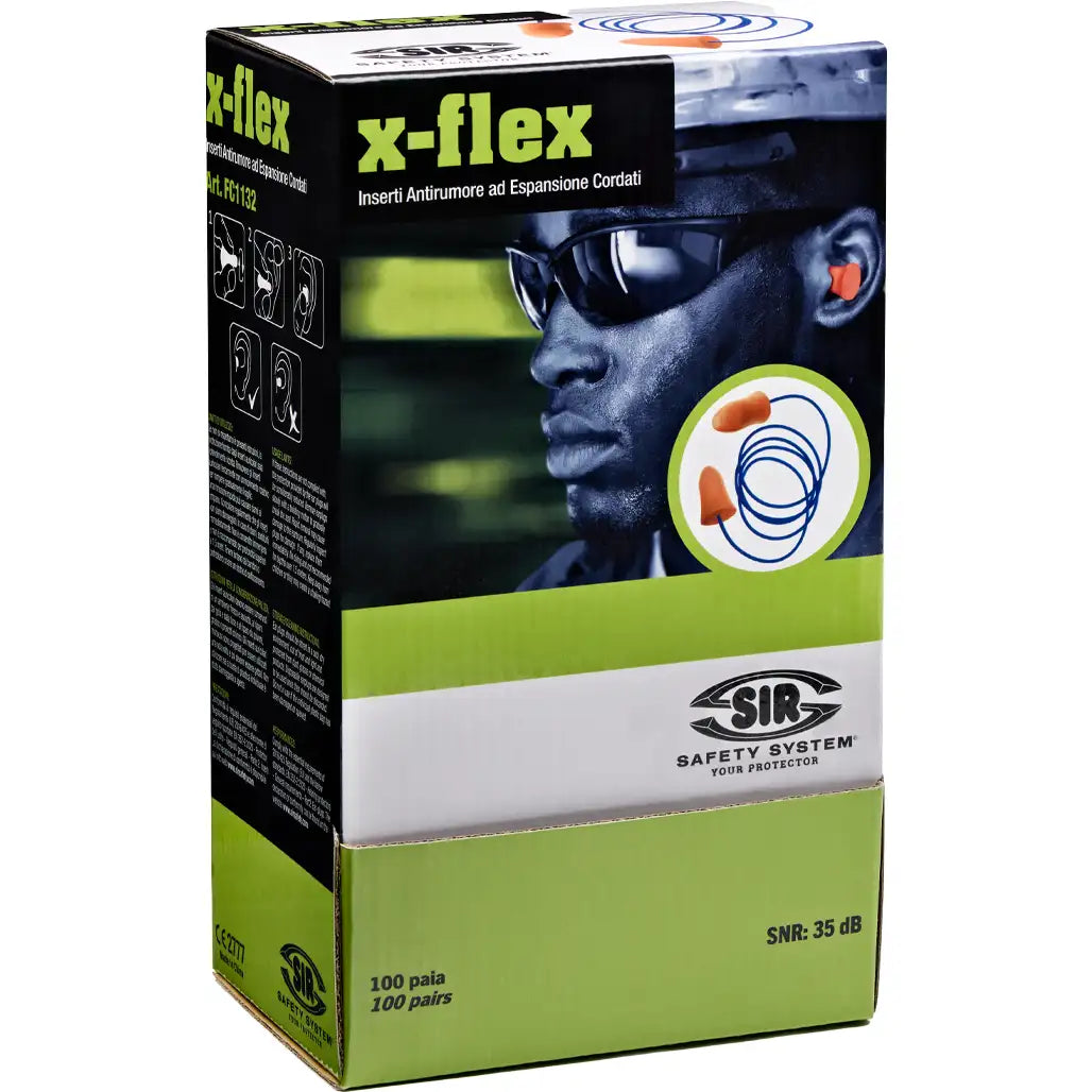 Sir Safety X-FLEX corded earplugs 100 pairs - FC1132