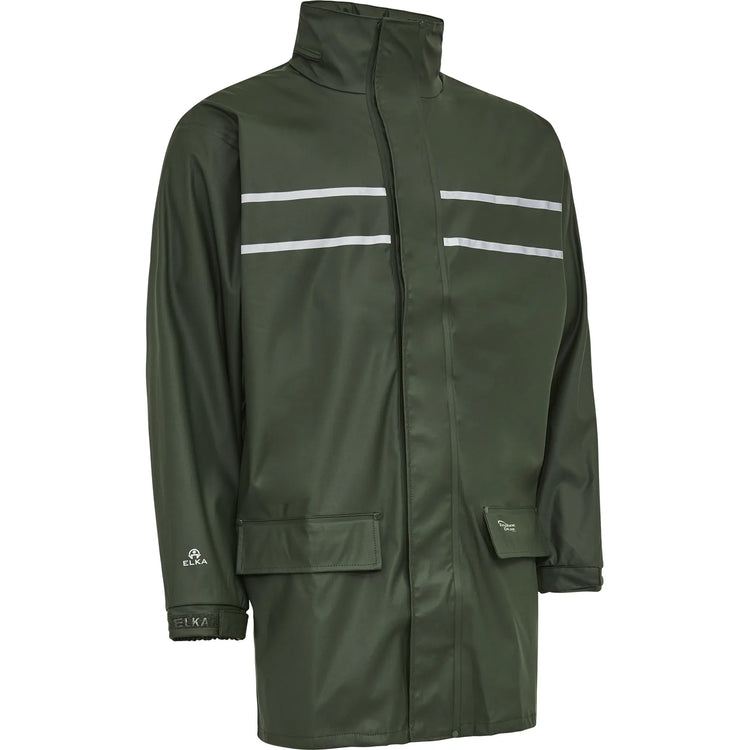 ELKA Rainwear - Dry Zone D-Lux PU Rain Jacket with extra length - Olive