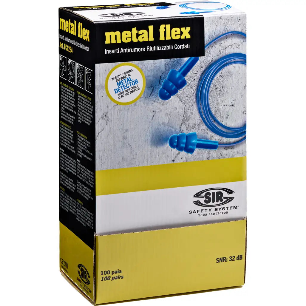 Sir Safety METAL FLEX corded earplugs 100 pairs - FC1234