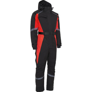 ELKA Rainwear - Working Xtreme Winter Thermal Coverall woman with recycled padding - Black/Fluorescent Red