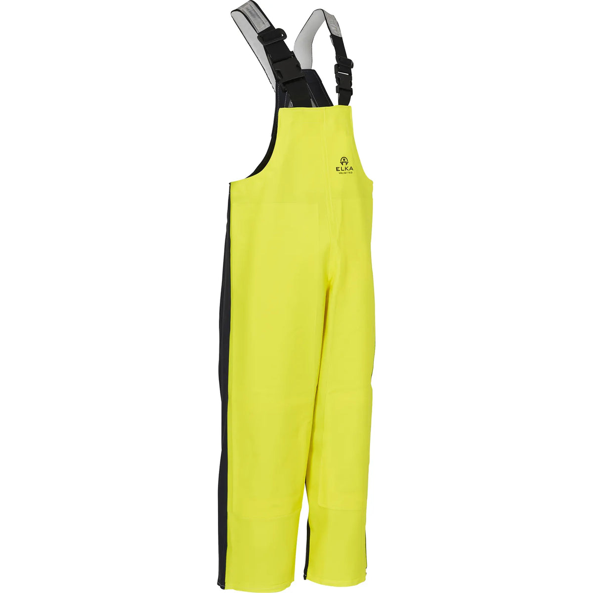 ELKA Rainwear - Unlimited Bib & Brace with knee pads - Fluorescent Yellow/Navy
