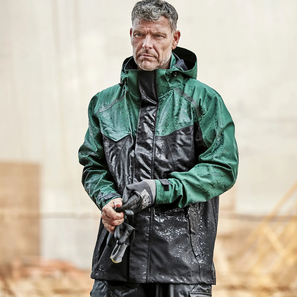 ELKA Rainwear - Working Xtreme Stretch 3 layer Jacket - Green/Black