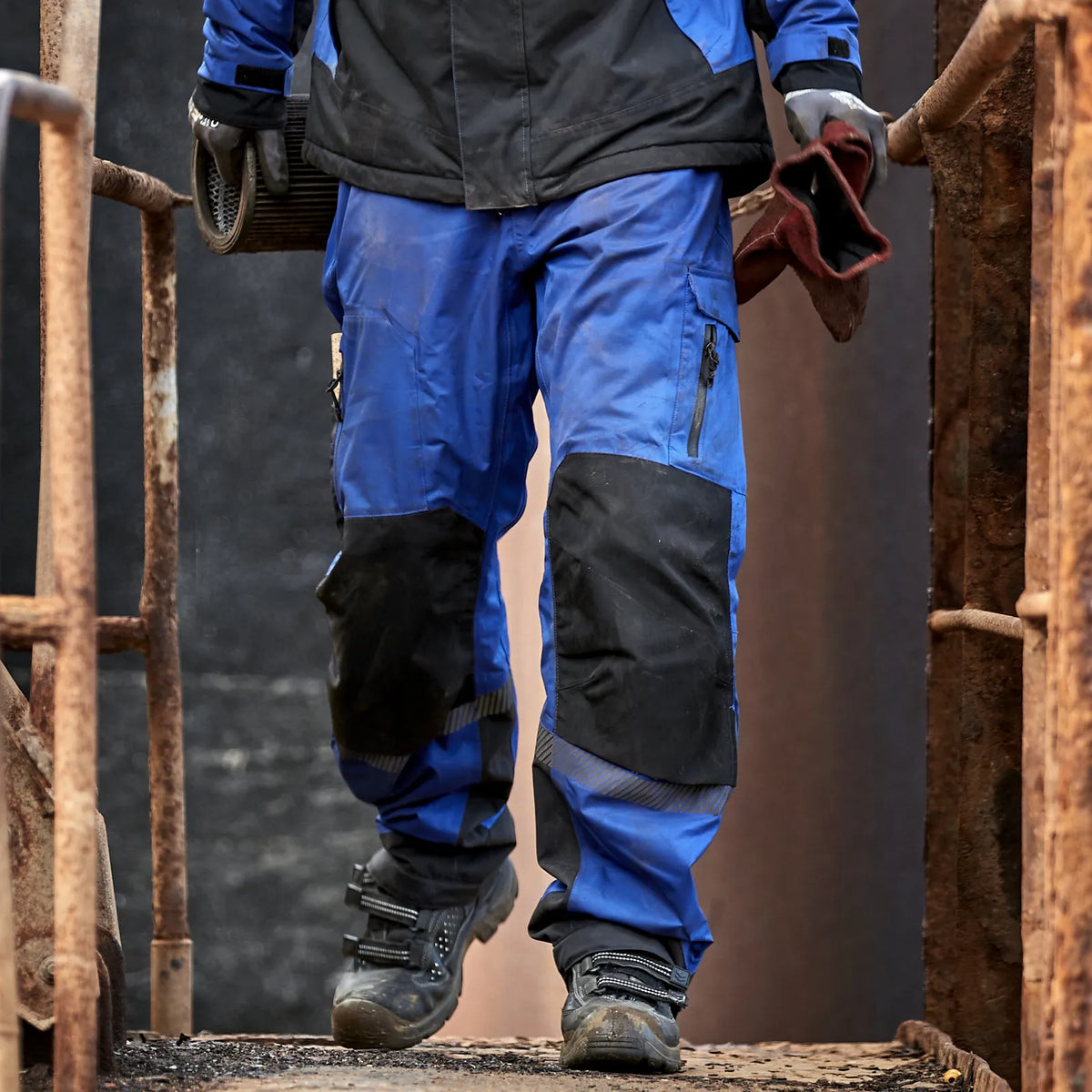 ELKA Rainwear - Working Xtreme Stretch Waist Trousers - Royal Blue/Black