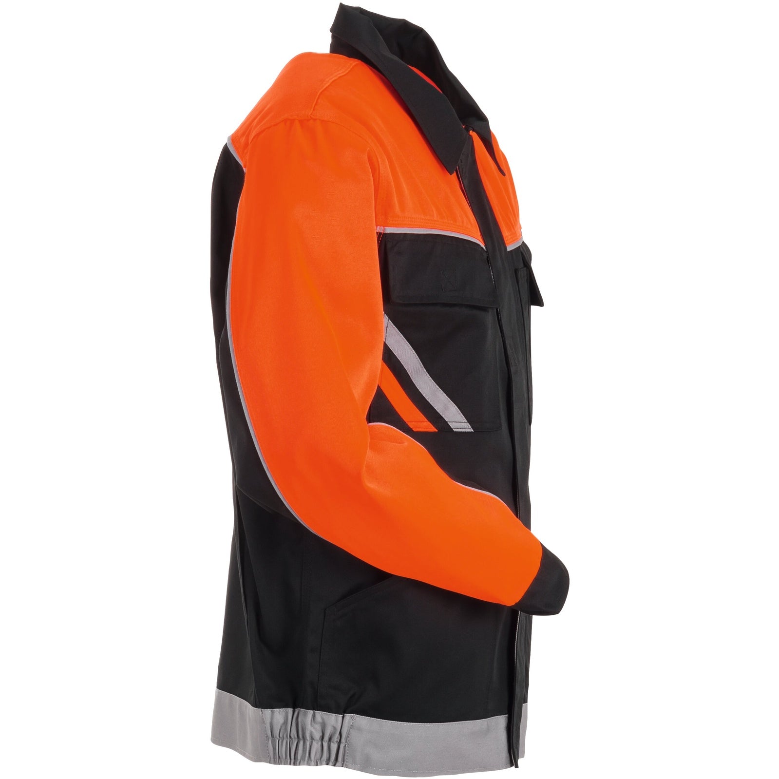 Planam Visline V1 Waisted Jacket black/orange/zinc - Model view 3