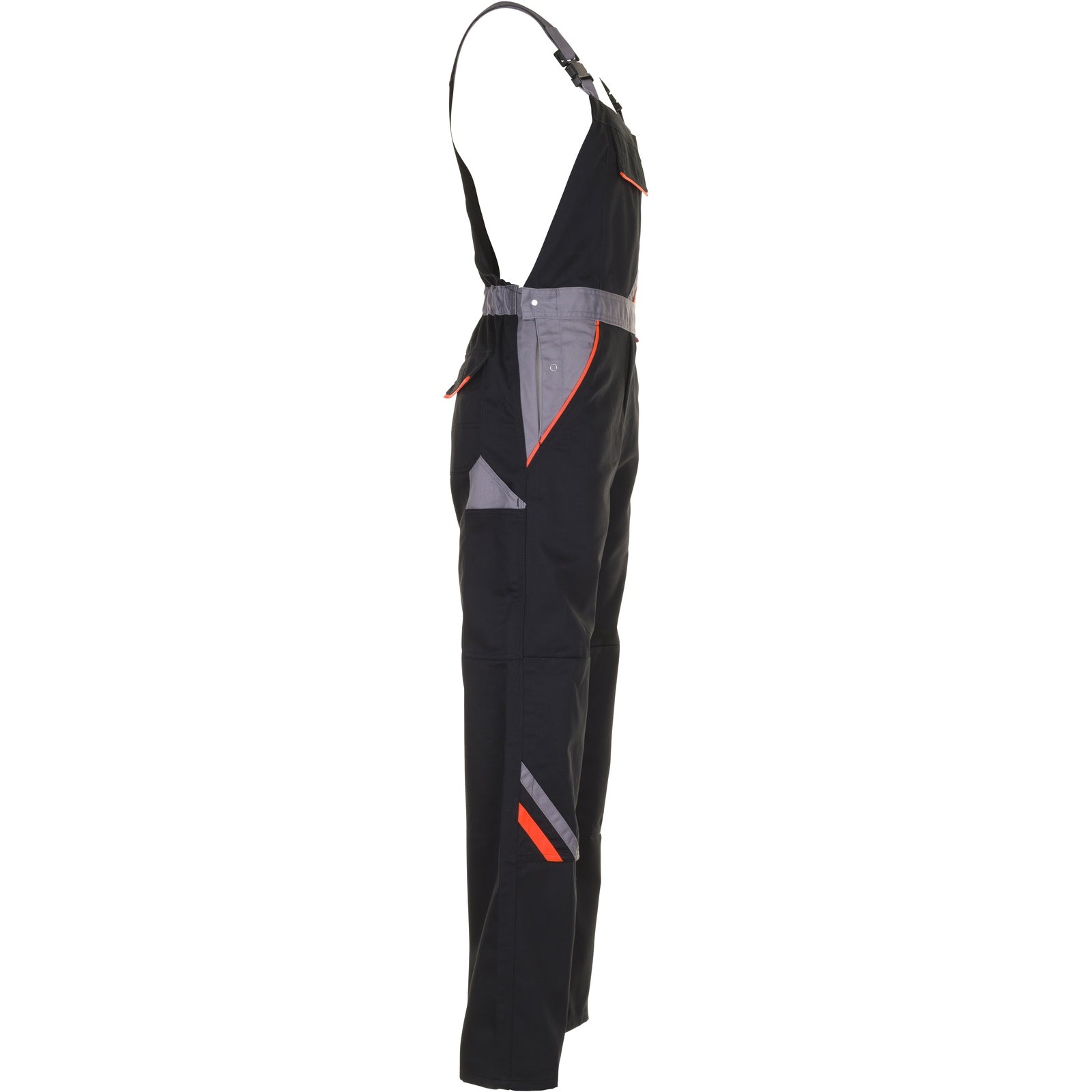 Planam Visline Dungarees black/orange/zinc - Model view 3