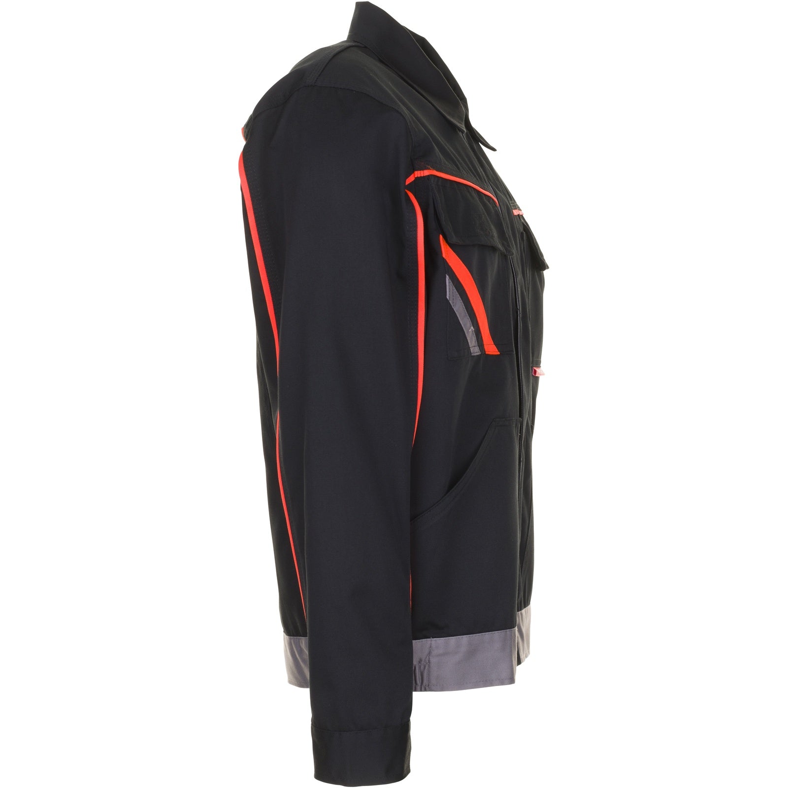 Planam Visline V2 Waisted Jacket black/orange/zinc - Model view 3