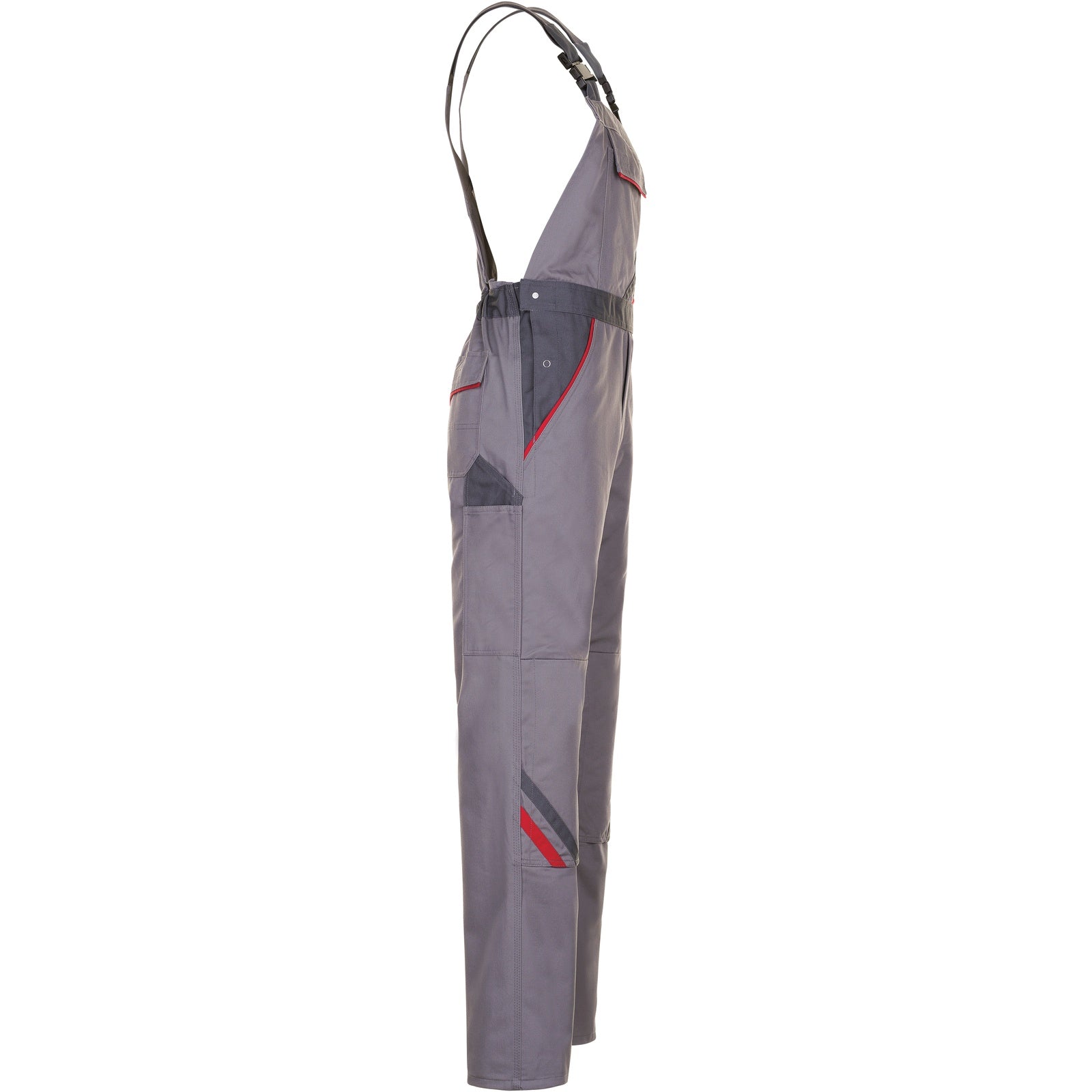 Planam Highline Dungarees zinc/slate/red - Model view 3