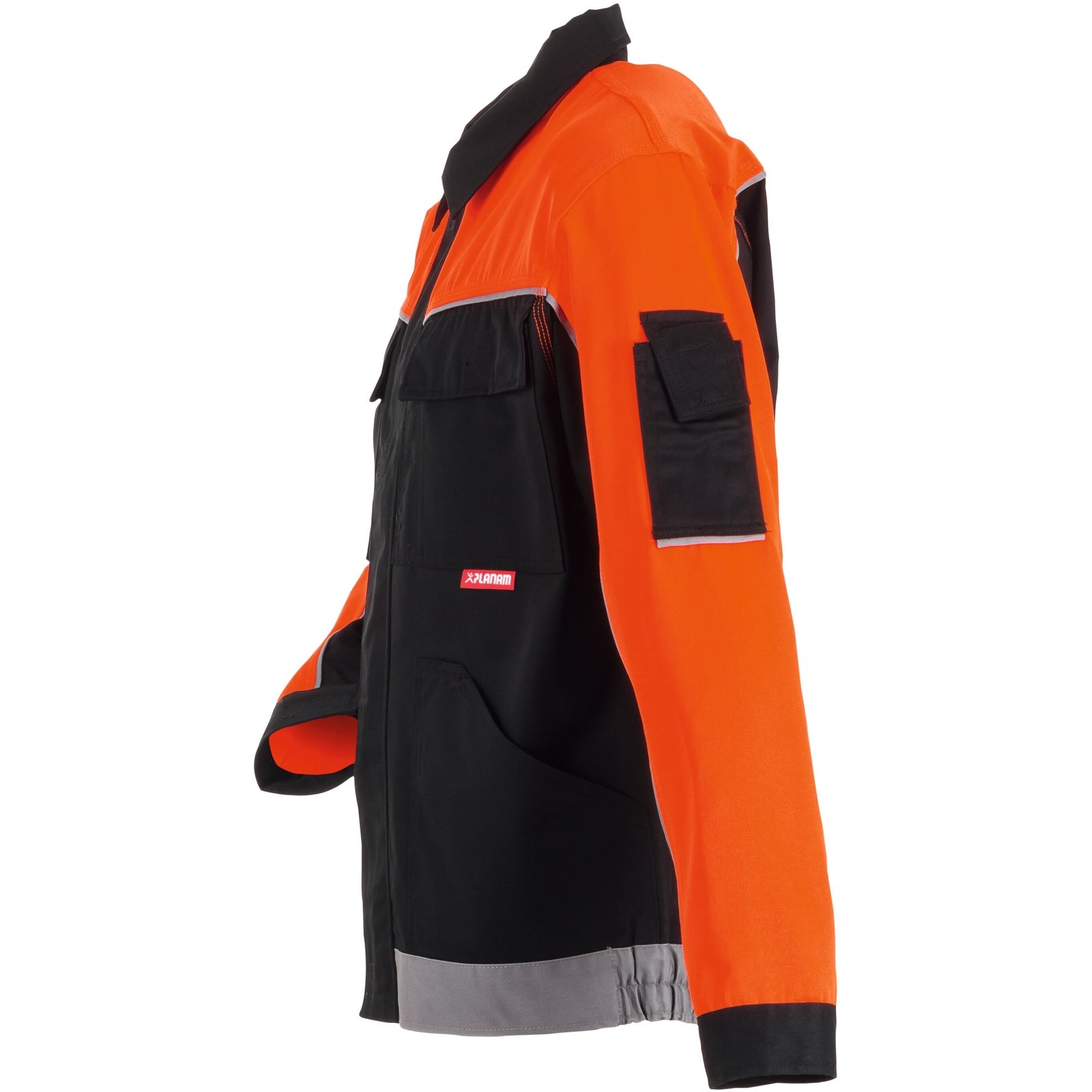 Planam Visline V1 Waisted Jacket black/orange/zinc - Model view 4