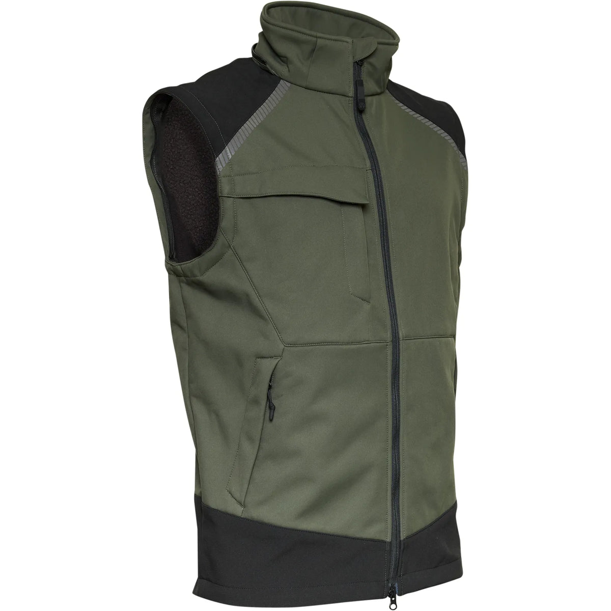 ELKA Rainwear - Working Xtreme Softshell Jacket with detachable sleeves - Olive/Black