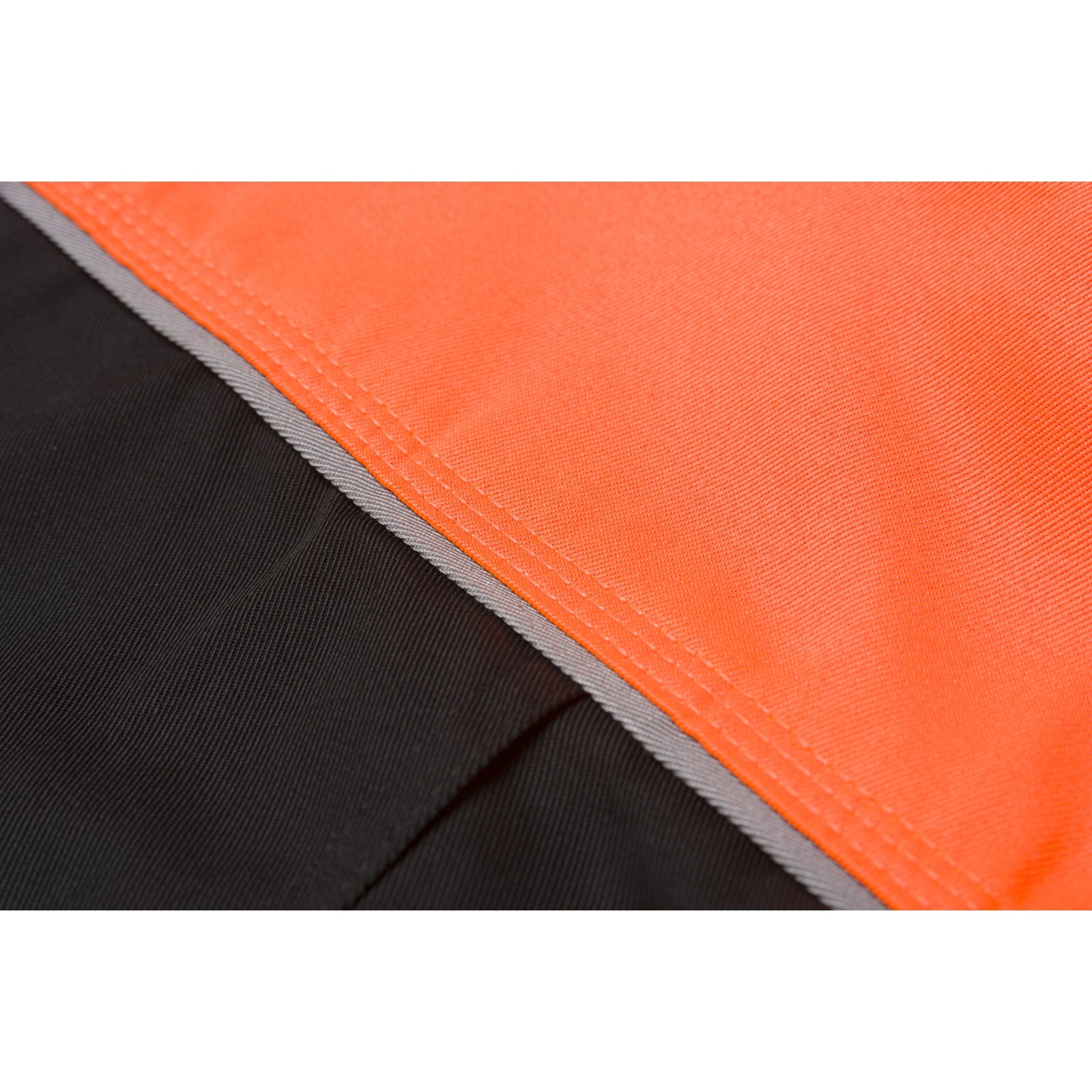 Planam Visline V1 Waisted Jacket black/orange/zinc - The triple-stitched fell seams mean the clothing can withstand plenty of wear and tear.