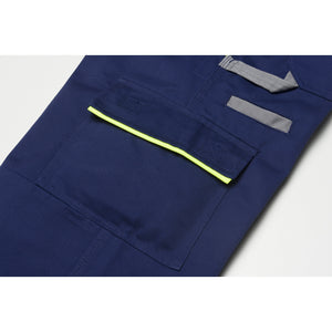 Planam Visline Dungarees black/orange/zinc - The thigh pocket has enough space to quickly store things.