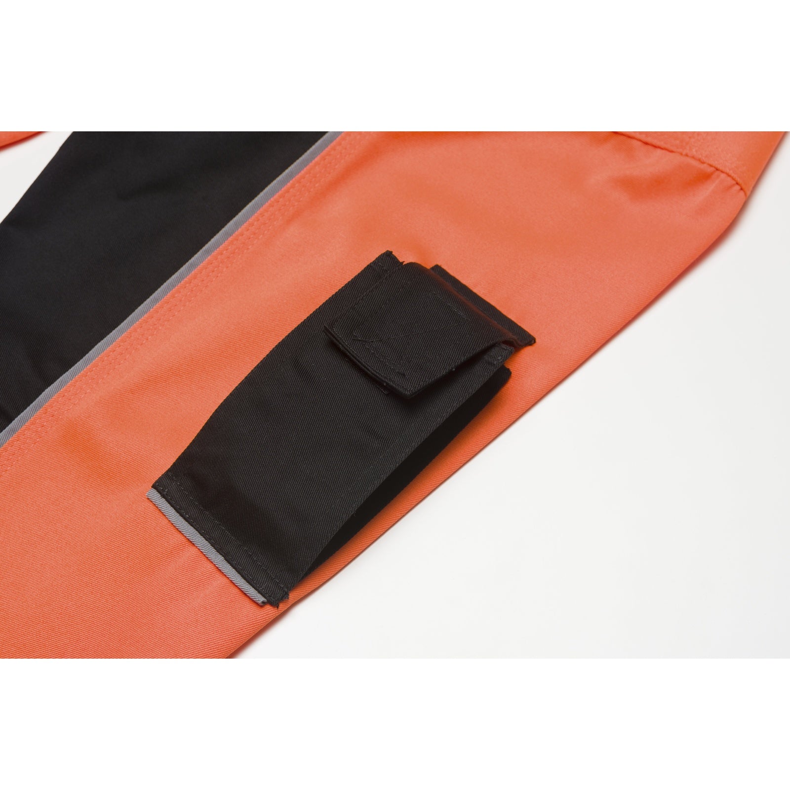 Planam Visline V1 Waisted Jacket black/orange/zinc - The mobile phone pocket on the sleeve allows easy access for urgent calls.
