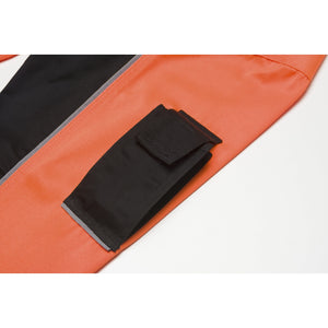 Planam Visline V1 Waisted Jacket black/orange/zinc - The mobile phone pocket on the sleeve allows easy access for urgent calls.