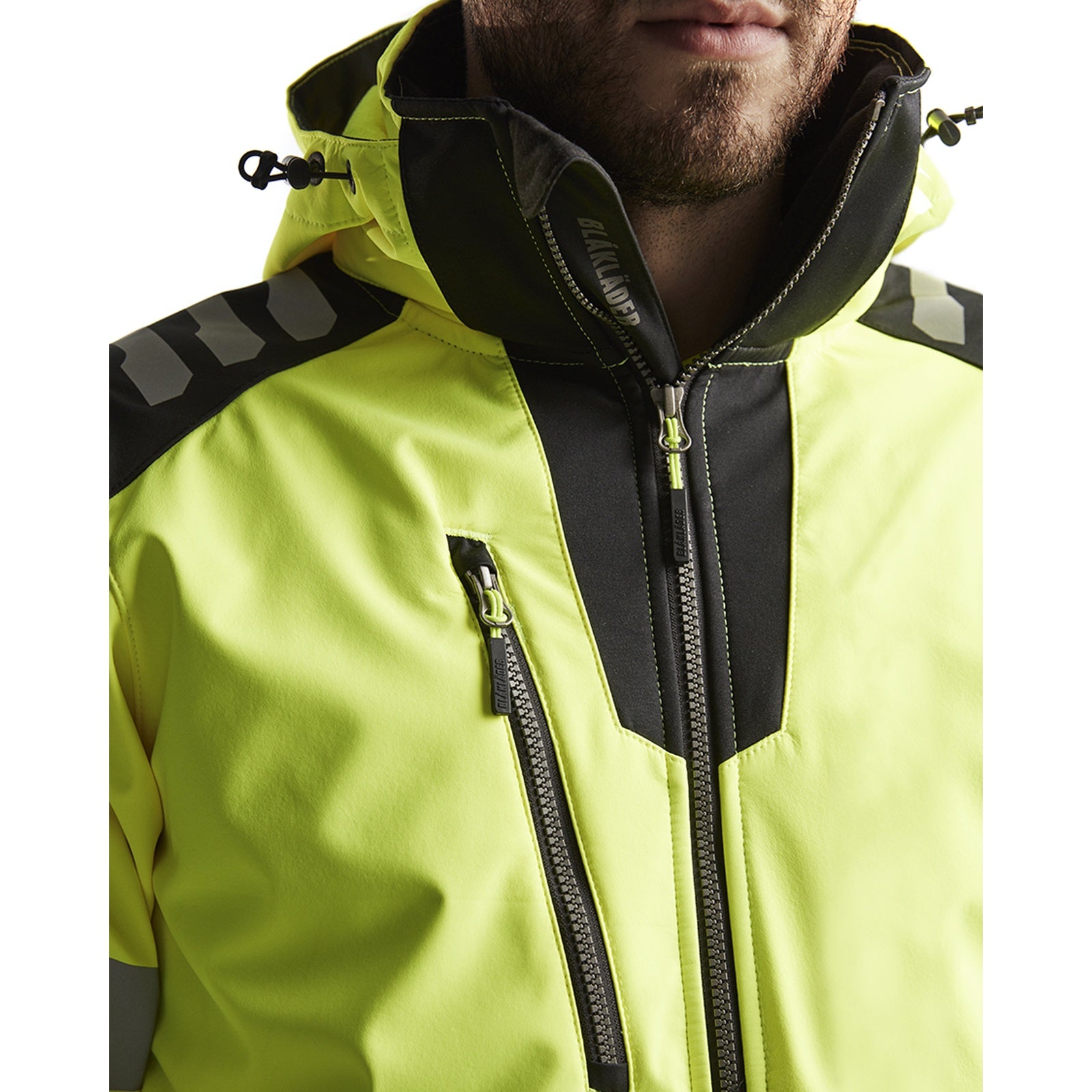Blaklader BLAKLADER 44912513 Hi Vis Softshell jacket Hi Vis Reflective Softshell Work Jacket MEN - Waterproof - 449125133399_FUNC1