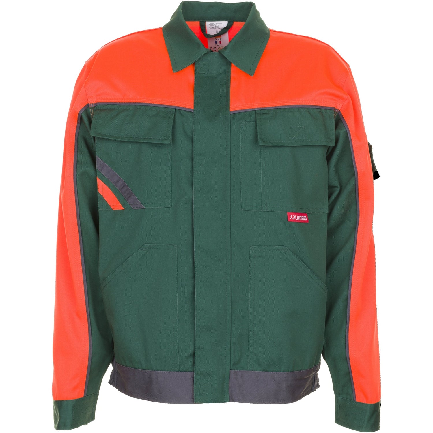Planam Visline V1 Waisted Jacket green/orange/slate - Main