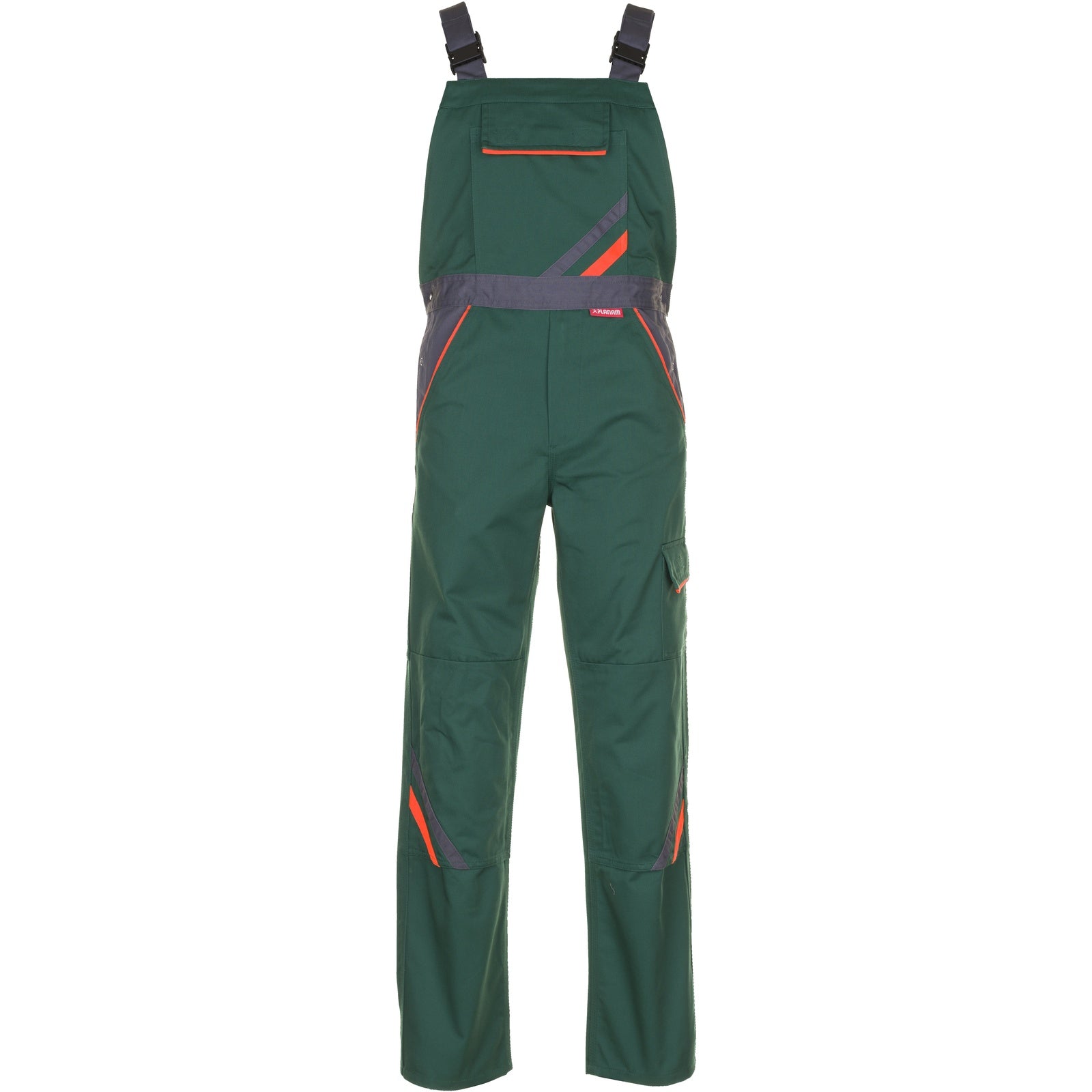 Planam Visline Dungarees green/orange/slate - Model view 1