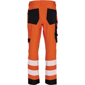 ELKA Rainwear - Visible Xtreme Recycled Workwear Trousers - Short model - Fluorescent Orange/Black