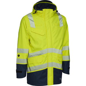 ELKA Rainwear - Securetech Multinorm Electric Arc Jacket Class 2 - Fluorescent Yellow/Navy