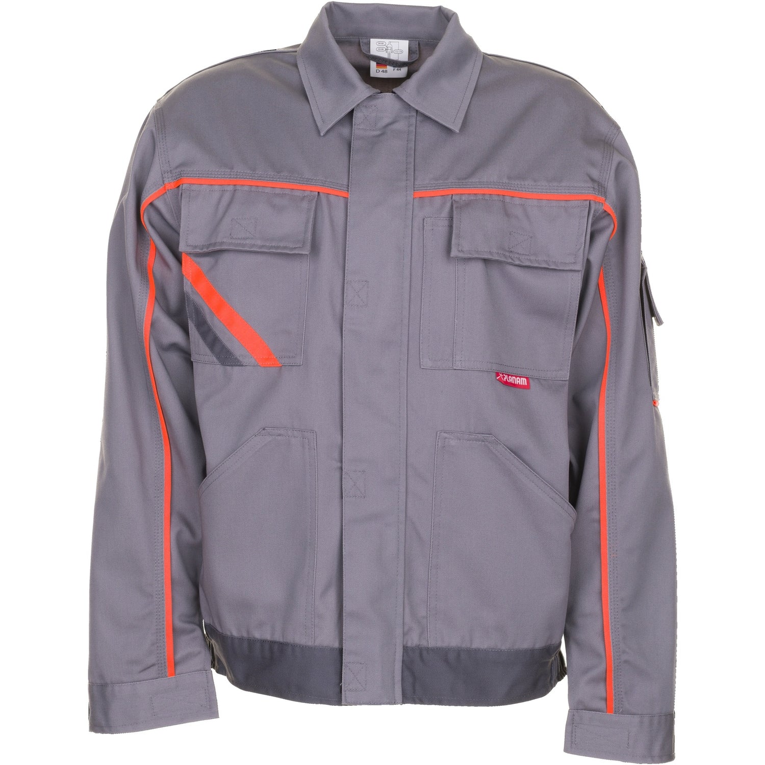 Planam Visline V2 Waisted Jacket zinc/orange/slate - Model view 1