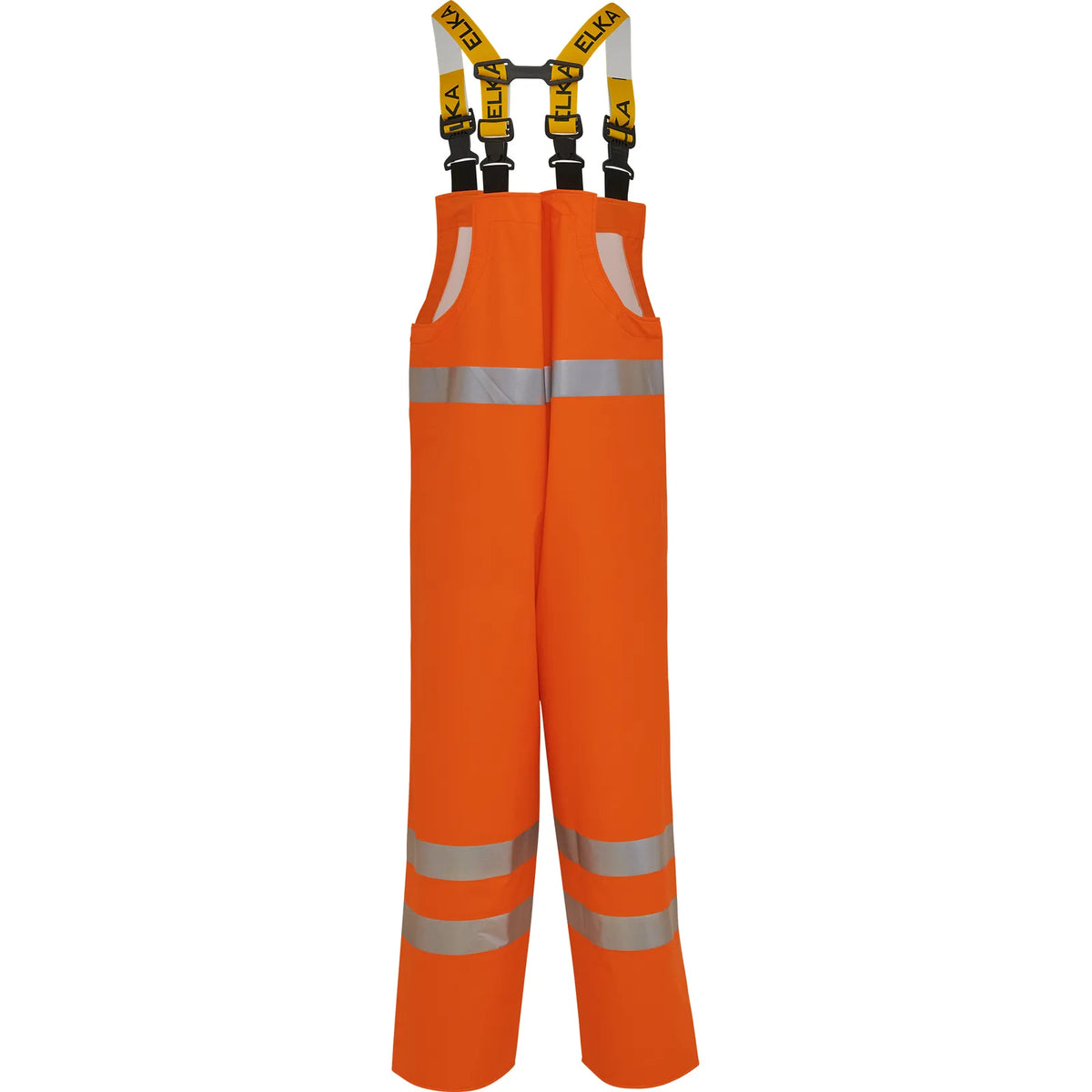 ELKA Rainwear - PU visible Bib & Brace with reflective tape - Fluorescent Orange