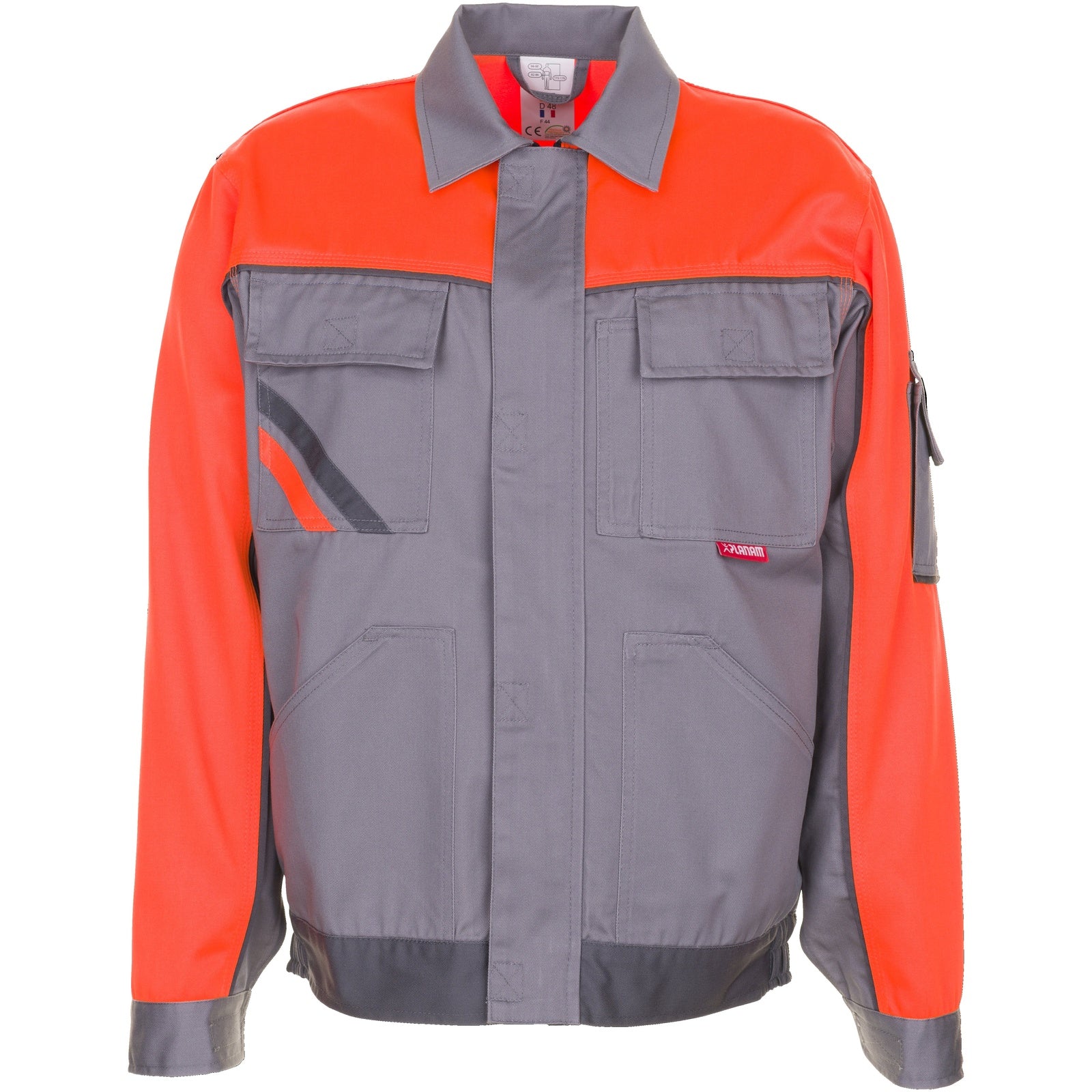 Planam Visline V1 Waisted Jacket zinc/orange/slate - Model view 1