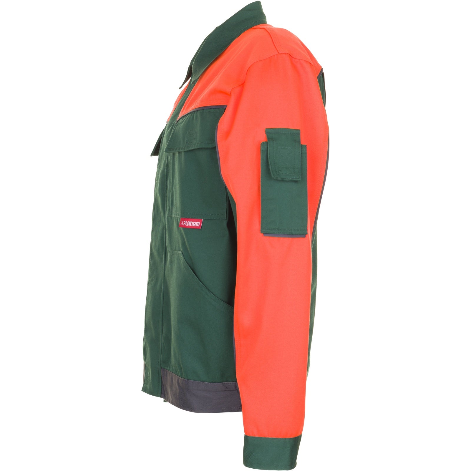 Planam Visline V1 Waisted Jacket green/orange/slate - Model view 4