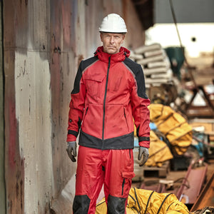 ELKA Rainwear - Working Xtreme Softshell Jacket with detachable sleeves - Red/Black