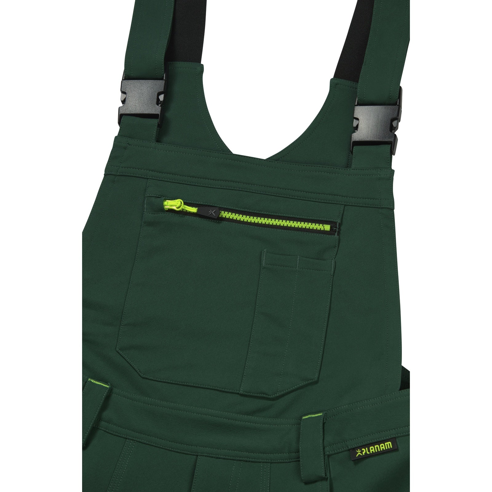 Planam rECOline Bibpant royal blue/black - Important items remain secure in the bib pocket.