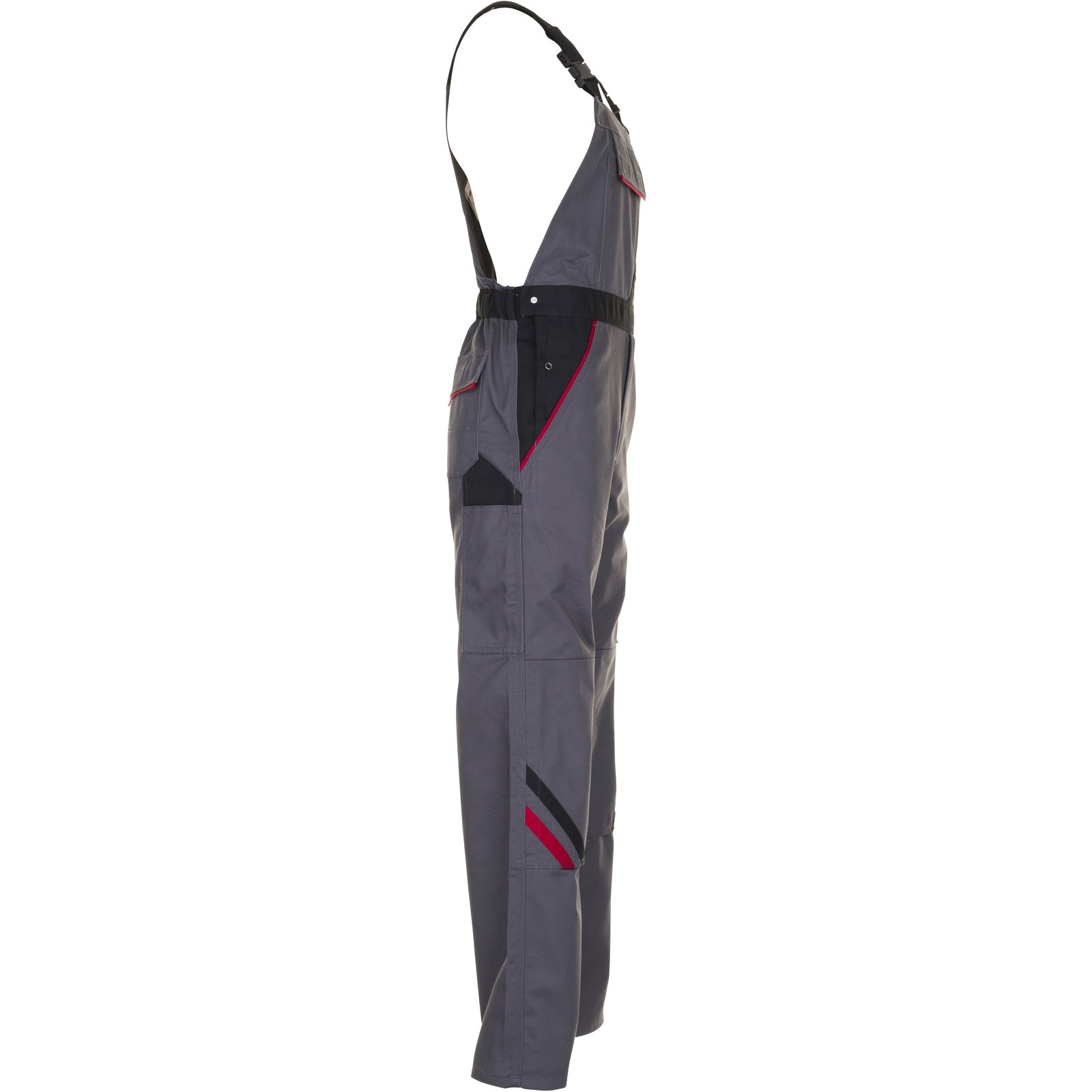 Planam Highline Dungarees slate/black/red - Model view 3