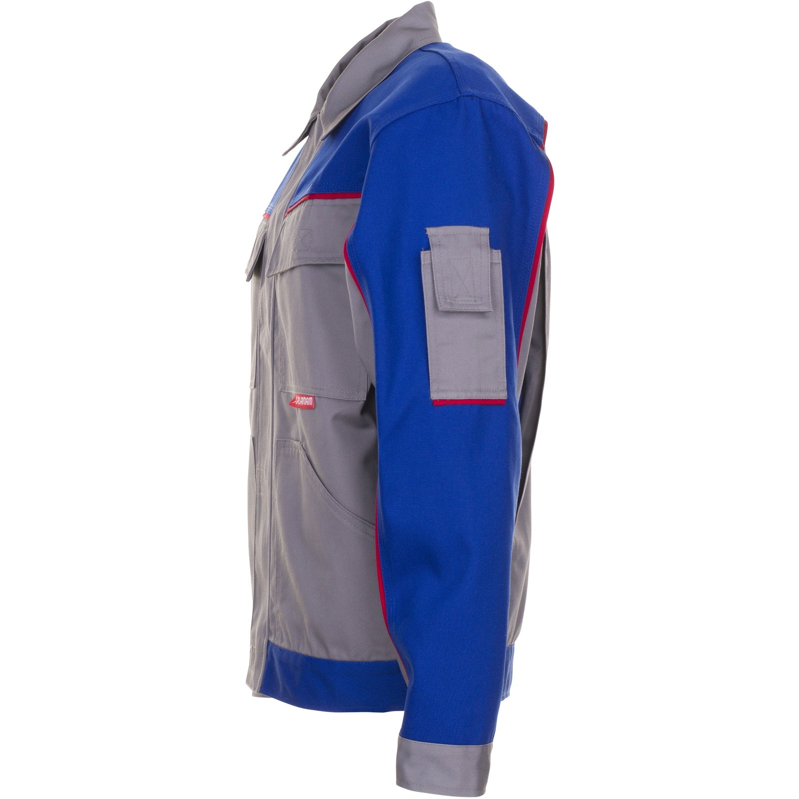Planam Highline Waisted Jacket zinc/royal blue/red - Model view 4