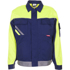 Planam Visline V1 Waisted Jacket marine/yellow/zinc - Model view 1