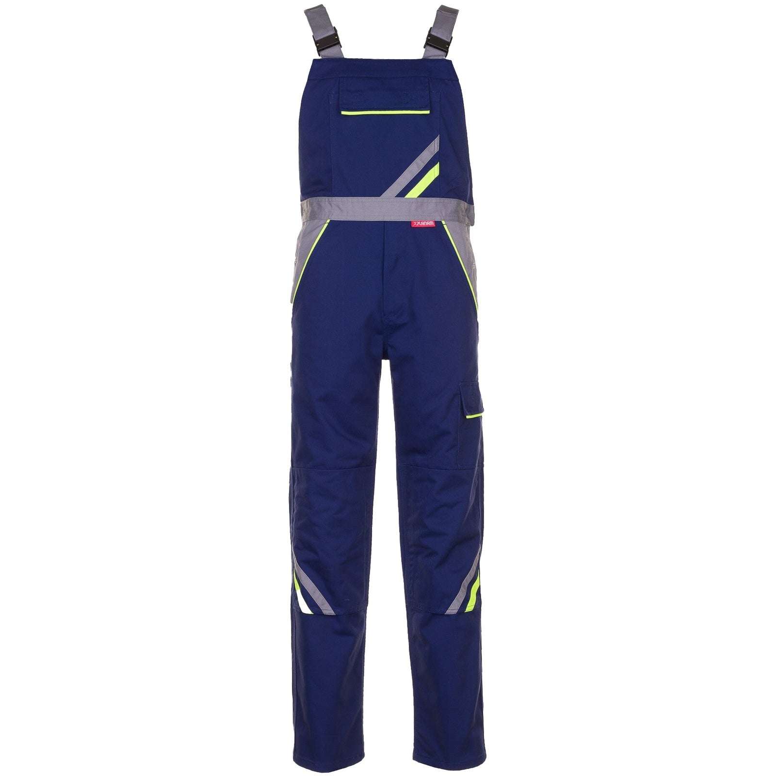 Planam Visline Dungarees marine/yellow/zinc - Model view 1