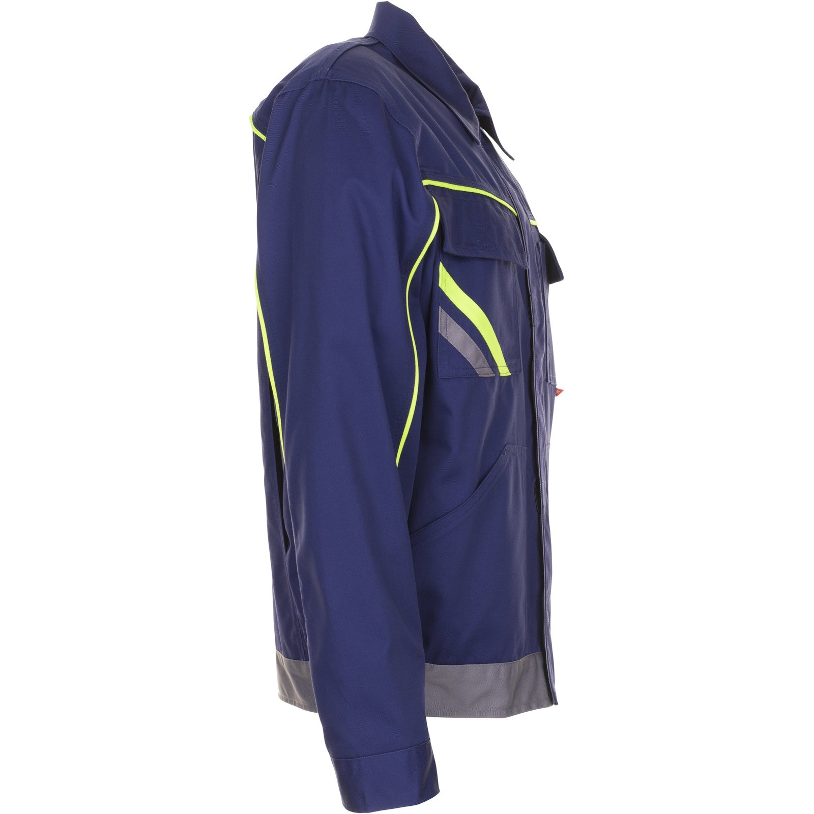 Planam Visline V2 Waisted Jacket marine/yellow/zinc - Model view 3