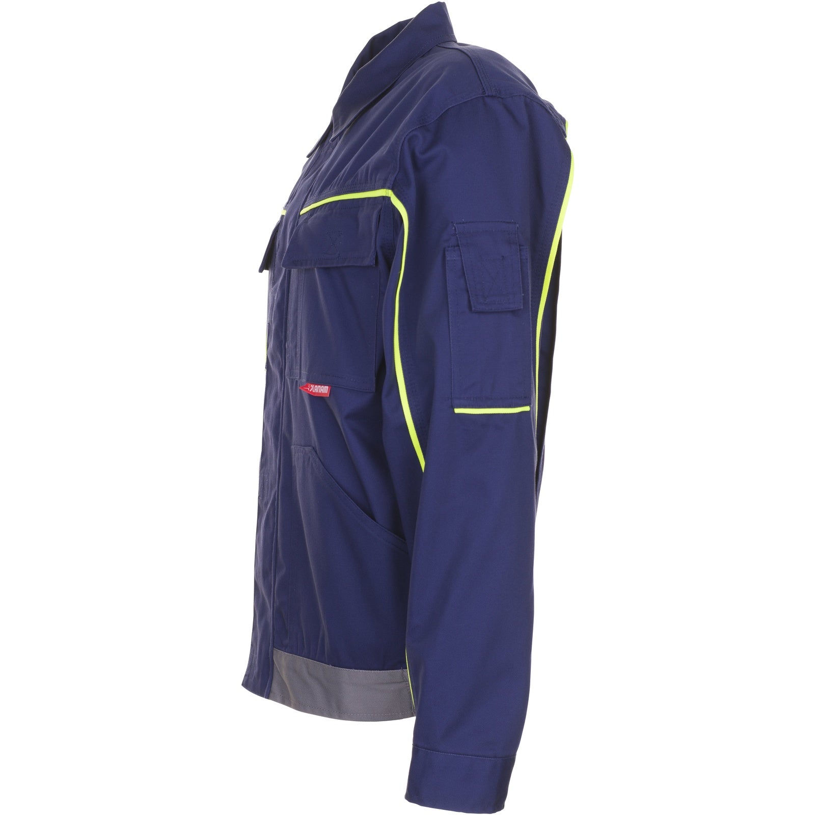 Planam Visline V2 Waisted Jacket marine/yellow/zinc - Model view 4