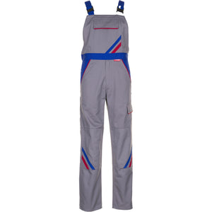 Planam Highline Dungarees zinc/royal blue/red - Model view 1