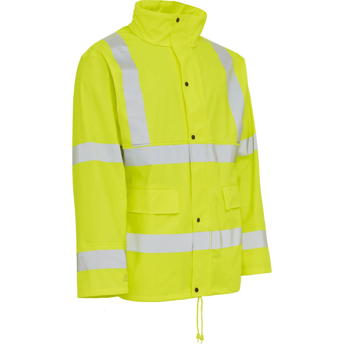 ELKA Rainwear - Dry Zone Visible PU Rain Jacket Hi-Vis with Reflective Stripes - Fluorescent Yellow