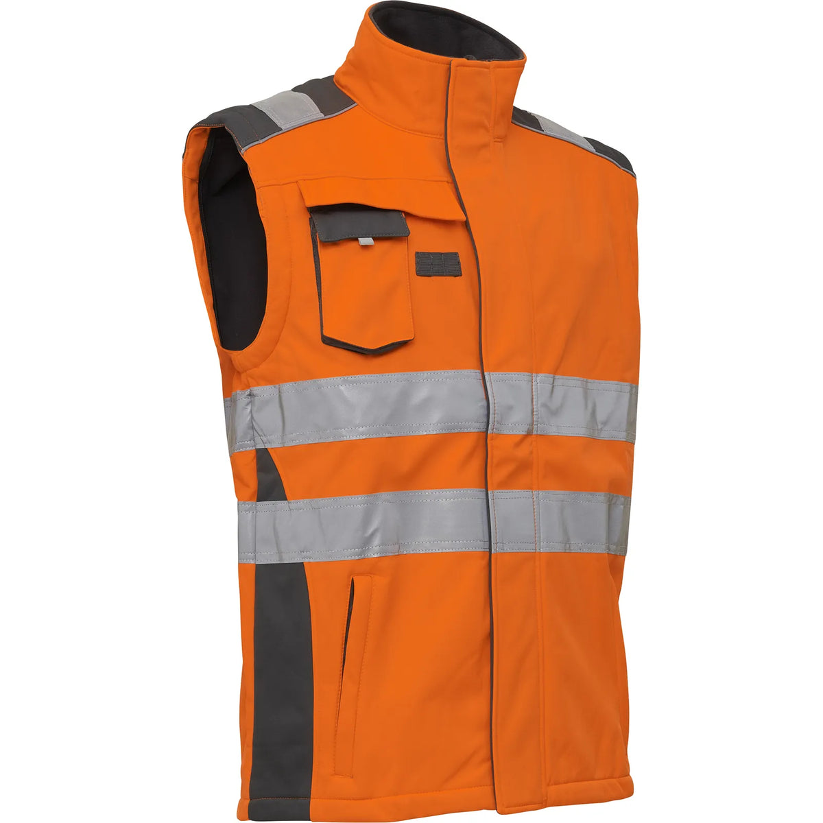 ELKA Rainwear - Visible Xtreme Softshell jacket with extra length - Fluorescent Orange/Grey