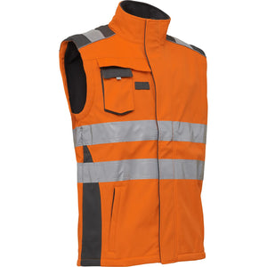 ELKA Rainwear - Visible Xtreme Softshell jacket with extra length - Fluorescent Orange/Grey