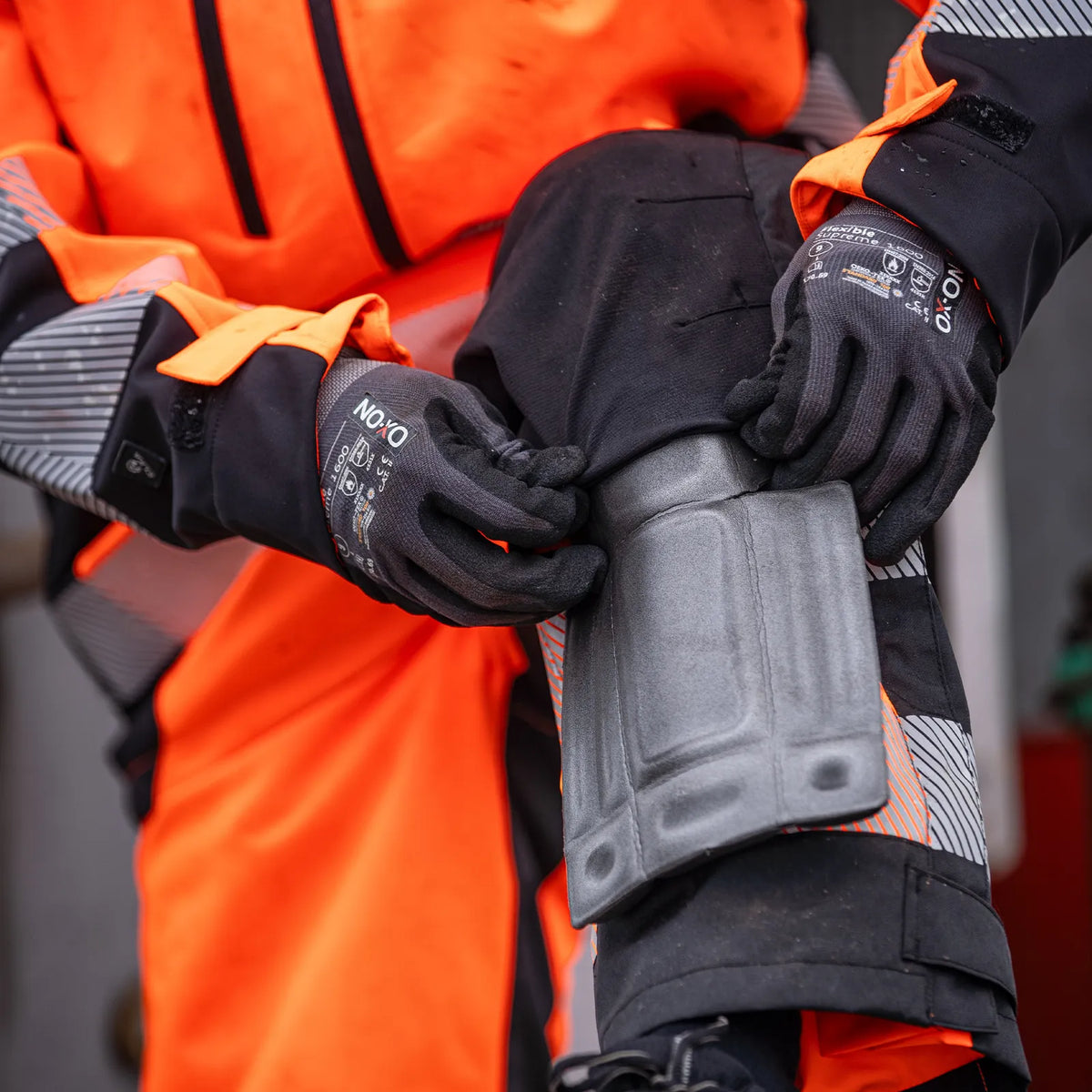 ELKA Rainwear - Visible Xtreme Recycled Workwear Trousers - Fluorescent Orange/Black