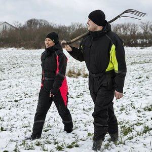 ELKA Rainwear - Working Xtreme Winter Thermal Coverall with recycled padding - Black/Fluorescent Yellow