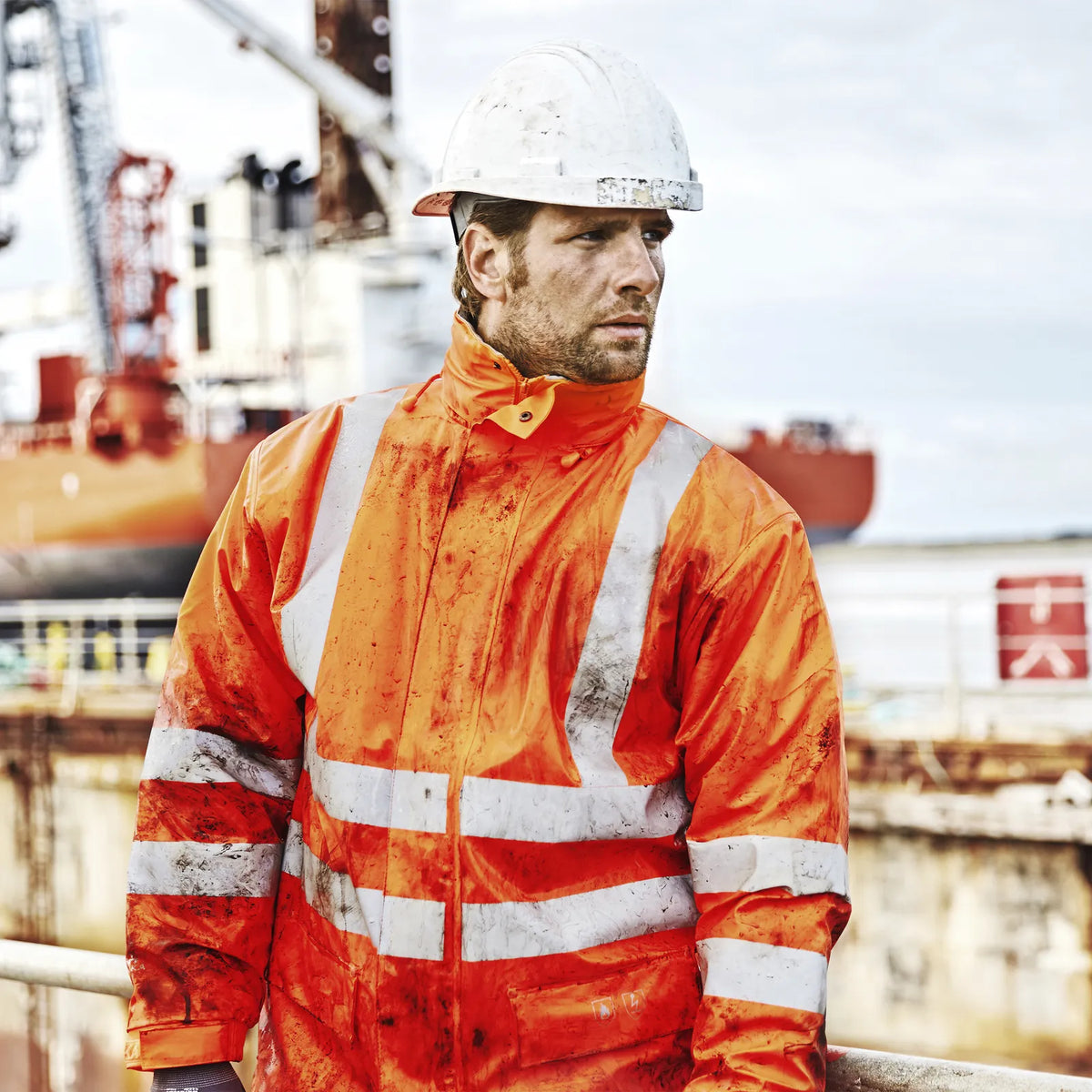 ELKA Rainwear - Securetech Multinorm visible Pu Jacket - Fluorescent Orange
